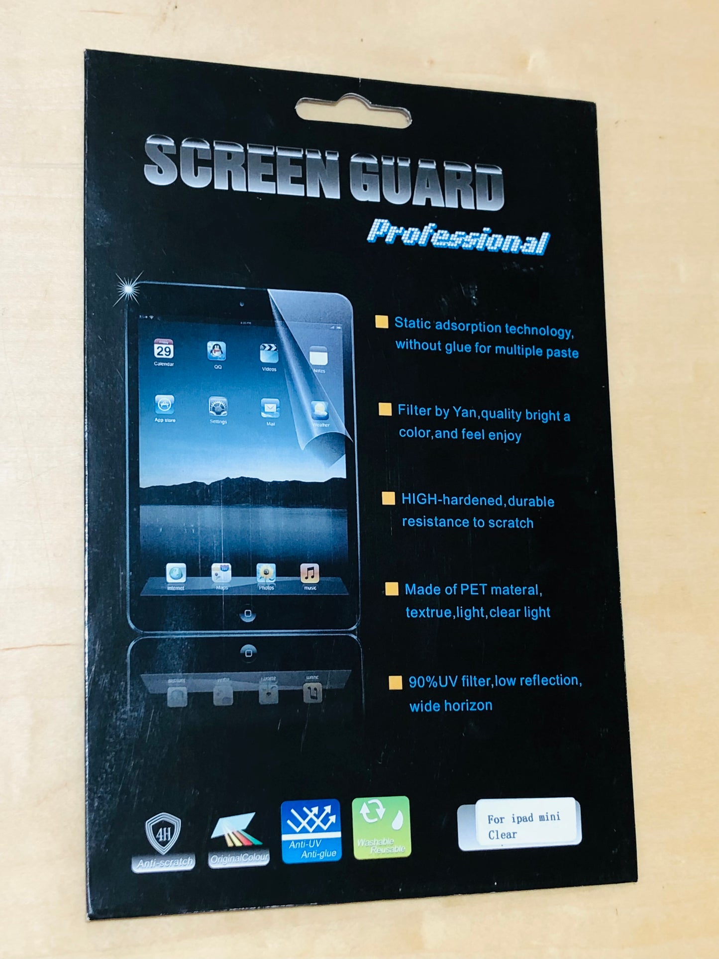 Screen Protector(Plain)  for iPad  4/3/2, Air 1/2, Mini 1/2/3 – Ultra-Thin, Scratch & Shock Resistant