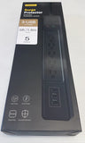 PISEN SURGE PORTECTOR 电源板，带 5 个插座和 3 个 USB 端口