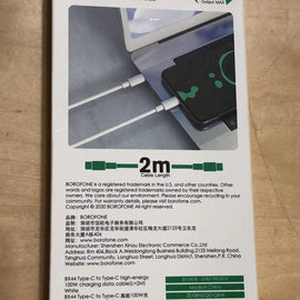 DC Borofone Type-C to Type-C 2m Data Cable - Fast Charging & Transfer