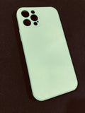 Cube straight side liquid silicone Case  for iPhone 12 series