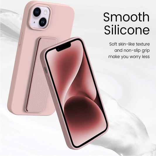 iPhone14 Silicon case - Magnetic Wrist Strap Holder Vertical & Horizontal Kick Stand