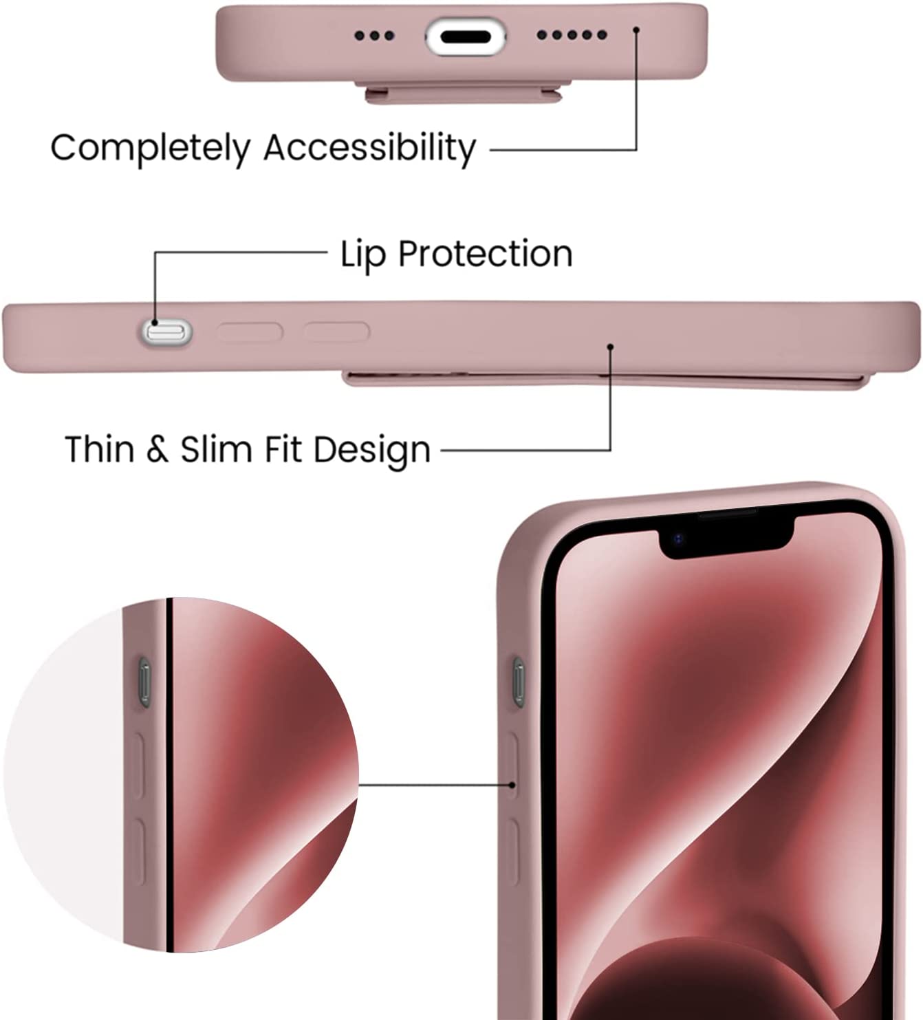iPhone14 PRO 硅胶保护壳 - 磁性腕带支架垂直和水平支架