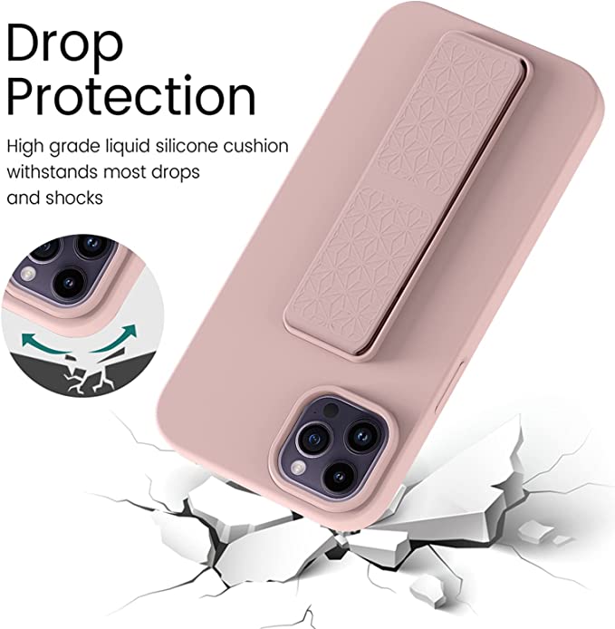 iPhone14 PRO Silicon case - Magnetic Wrist Strap Holder Vertical & Horizontal Kick Stand